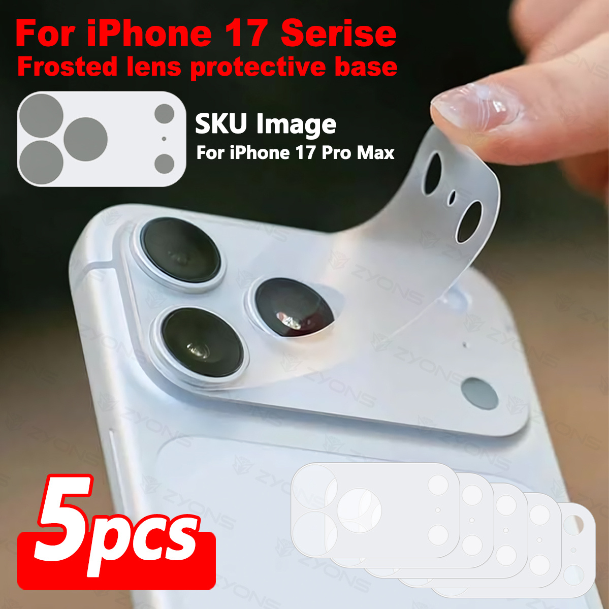 TEMU Protector de Lente Mate de Corte para iPhone 17 Pro Max/Pro/Air/17 – 5 Piezas, 9H, Antiarañazos, Antihuellas, Antirreflejos, Fácil de Pegar y ,