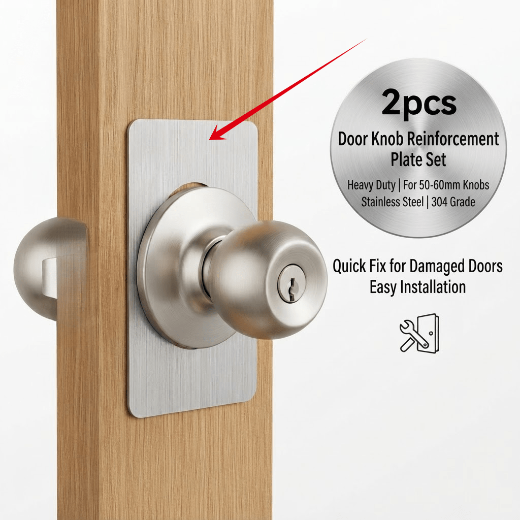 TEMU 2pcs Plaques de réparation sphériques pour serrure de porte, plaques de fixation. Plaques de renforcement durables pour poignée/ de porte.