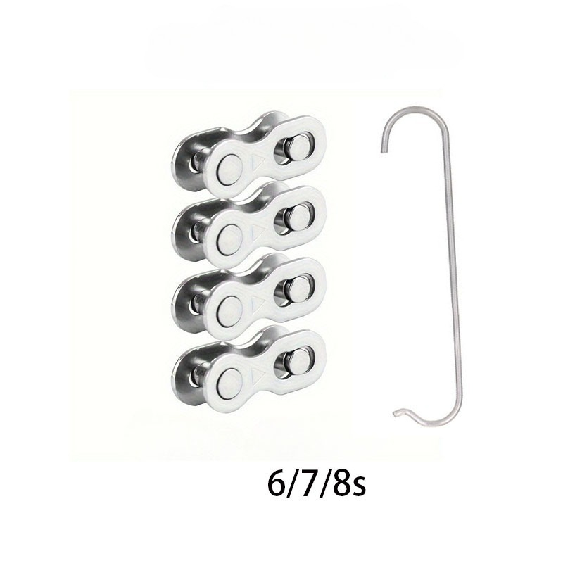 TEMU 9pcs/set Bicycle Chain Quick-release Master Links And Chain Hooks - Compatible With 6/7/8/9/10/11-speed Chains - Reusable Steel Chain Connectors