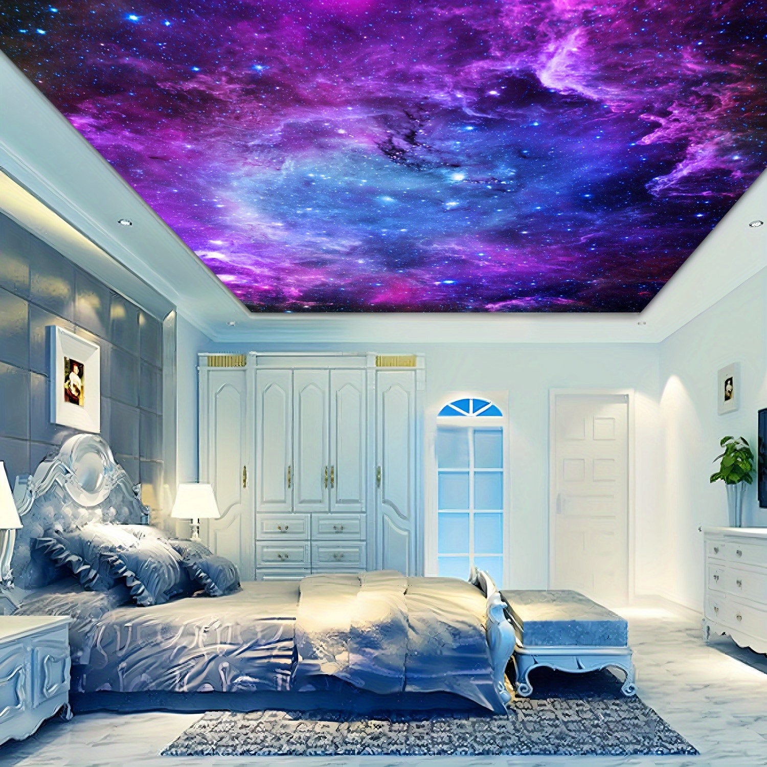 Tenture murale nébuleuse galaxie pour chambre et salon_voghion.com