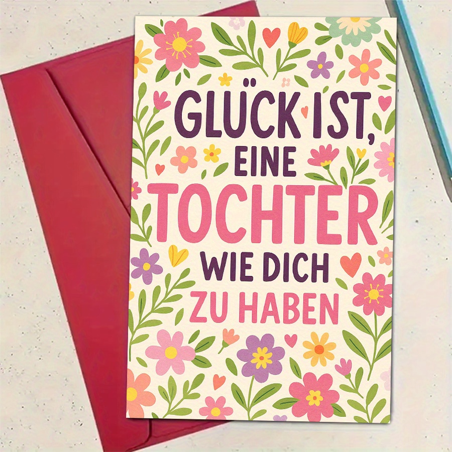 E-shop 1 Stück Schöne Blumen-Grußkarte zum Ausdruck von Glück für eine besondere Tochter – für Eltern, um Geburtstage, Feiertage zu feiern oder