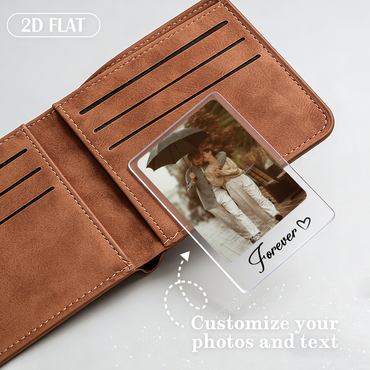 TEMU Customizable Photo Wallet Card And Date, Made Of Acrylic Material, Suitable For Daily Use And Special Occasions, An Ideal Gift For A