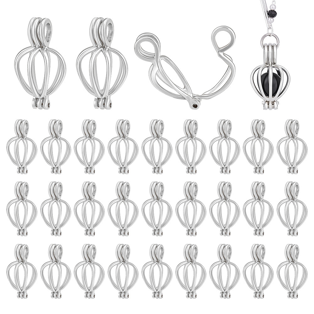 TEMU 30 piezas SUPERDANT 30 piezas Colgantes de Jaula de Aleación Hueca - Cuentas Redondas Huecas con de Jaula, Adecuadas para Hacer Joyas, Pulseras,