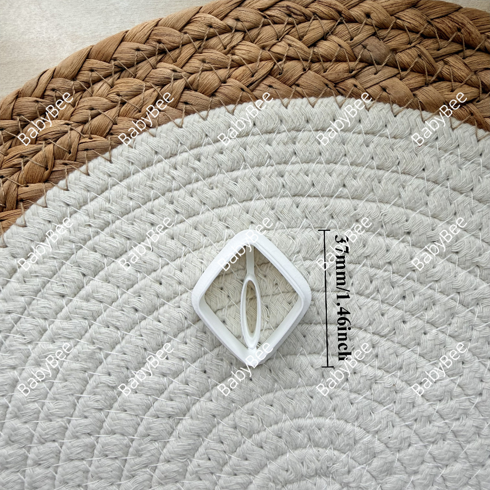 TEMU 1pc Rhombus Shape Jewelry Crafting Kit, Hollow Polymer Clay Cutters For Hoop Earrings Making, Geometric Rhombus Clay Molds For Jewelry Maker