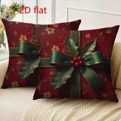 2d flat set of two 2d flat short plush pillow covers measuring 18x18 inches featuring a festive with ideal for decorating your bedroom sofa or living room for halloween thanksgiving christmas