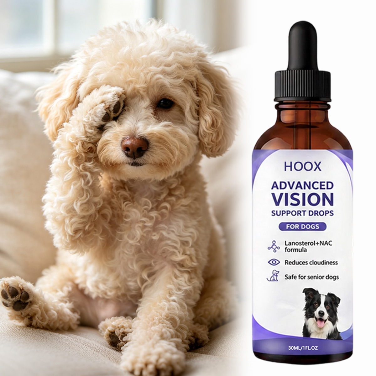 TEMU Eye Care Drops For Dogs, Your Dog's | Supports Daily And Reduce Cloudiness; Administered Mouth Or Mixed With Food; Gentle, Plant-based Formula;