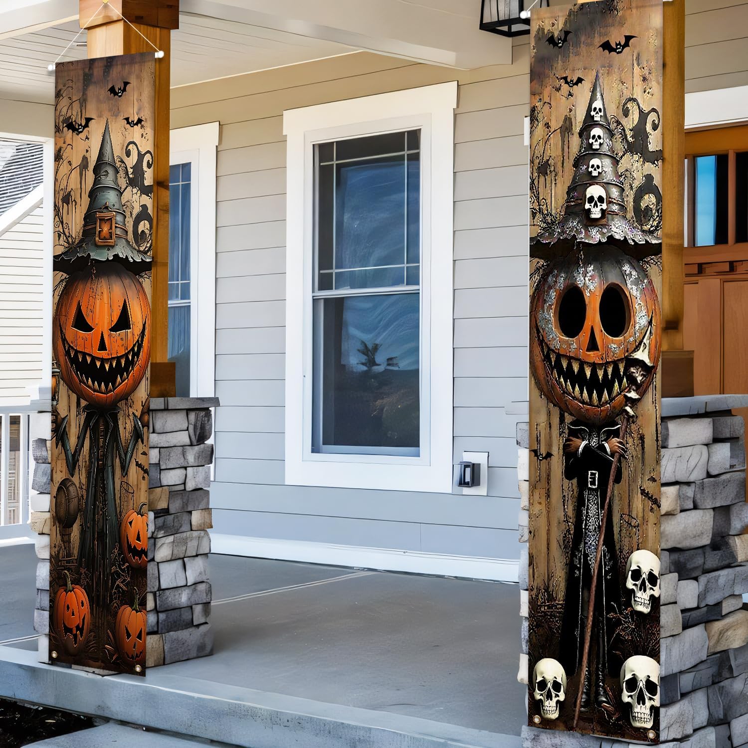 TEMU Halloween Porch Signs Banner For Indoor Outdoor Gothic Party Door Wall Decorations Halloween Hanging Welcome Porch Signs, Christmas