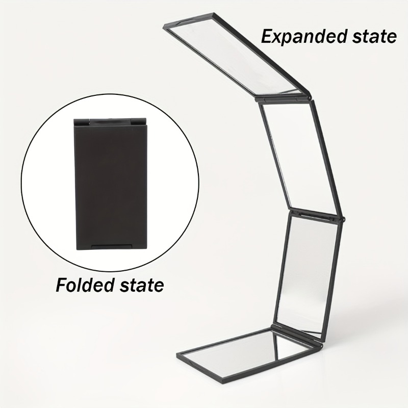 360° Rotatable Handheld Makeup Mirror, 4-Sided HD Design
