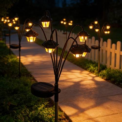 1pc outdoor solar vintage lantern warm light 6 led lamp specifically for courtyard pathway lighting garden landscape decoration artifact hanging light a classical atmosphere villa yard aisle lighting