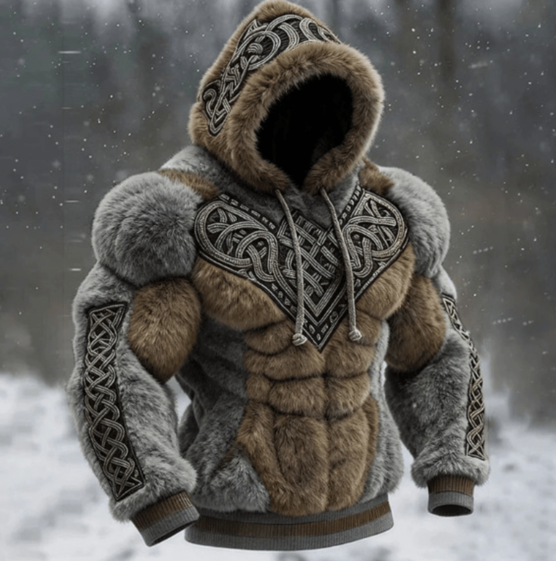 Plus Size - 2026 New Men'S Hoodie | Street Fashion Hooded for Autumn and Winter, Machine-Washable, Suitable for Christmas and All Seasons, Durable and Casual, Long Sleeve, Patterned Print, Regular Fit