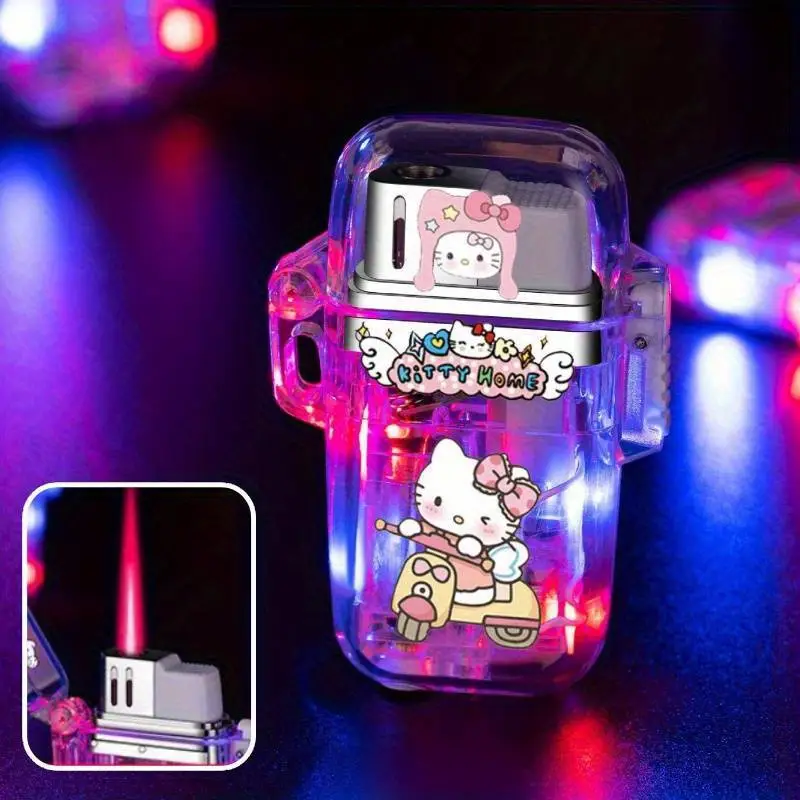 cute lighter windproof jet flame reusable cartoon butane lighter for girls gift no built in butane gas outdoor lighting design accessory portable design novelty lighter flame lighter anime fans collectors item Product details 0