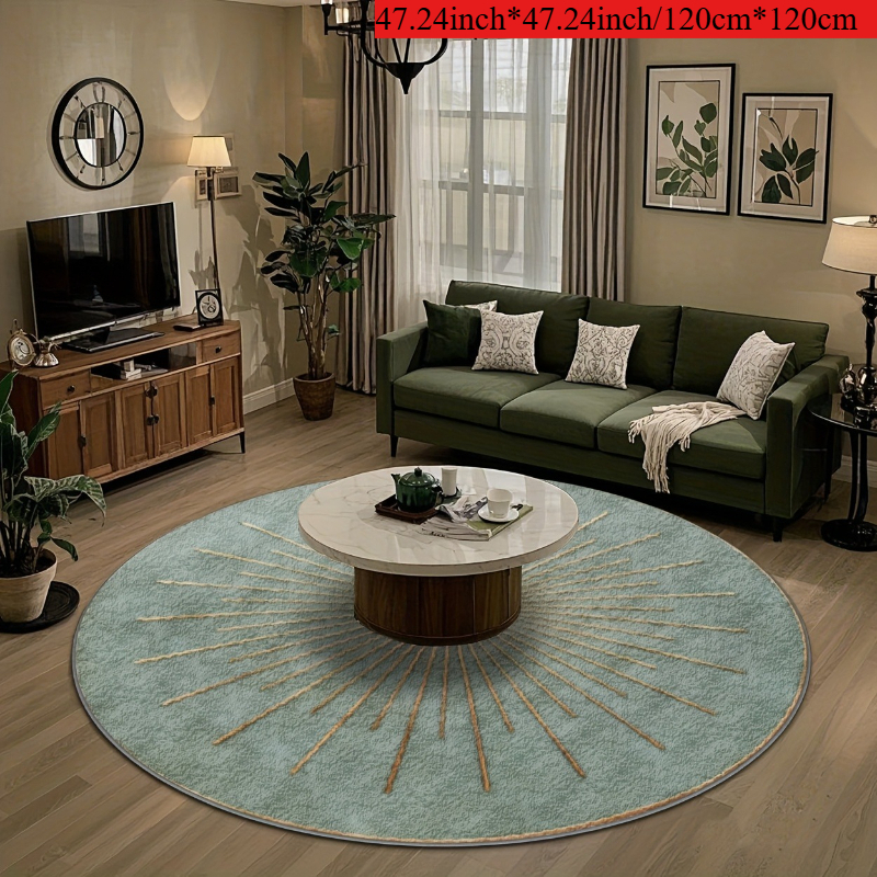 TEMU 1pc Of Elegant And Turquoise Pattern Round Area Rug, Decorative Rug, Bedroom Decor, Large Area Rug, Outdoor Rugs, Home Decor, Living Room Rug,