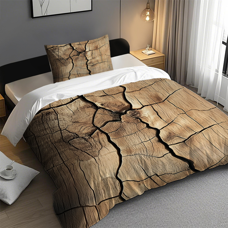TEMU 2/3pcs Bedding Duvet Cover Set, Tree Texture Print Pattern, Theme, Includes 1 Duvet Cover And 1/2 Pillowcases (pillow Inserts Not Included),