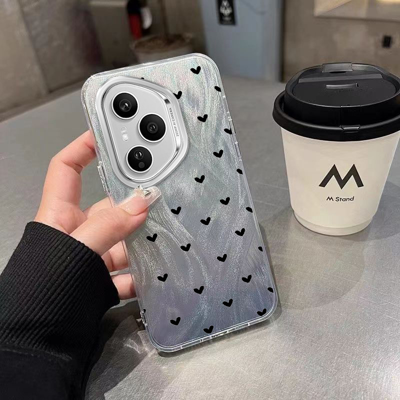 TEMU Phone Case - 400 Pro Heart Phone Case, Shockproof Soft Cover With Aesthetic Chiffon Texture