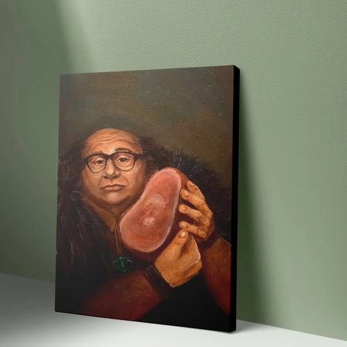 1pc framed canvas painting holding a vivid living room bedroom kitchen dining room and office decoration kitchen artwork humorous artwork canvas with frame canvas wall art