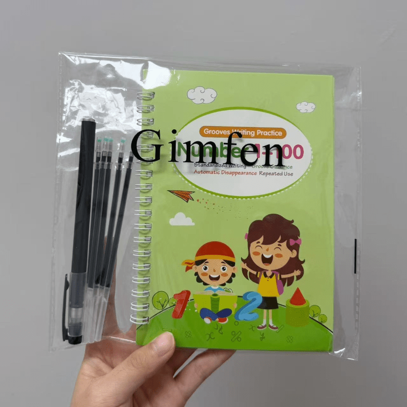 Reusable 3d Writing Book, Copybooks Set For Kids, Numbers And Math Workbooks, 6pens-educational Handwriting Practice Kit, Handwriting Exercises, Writing Templates, Gift