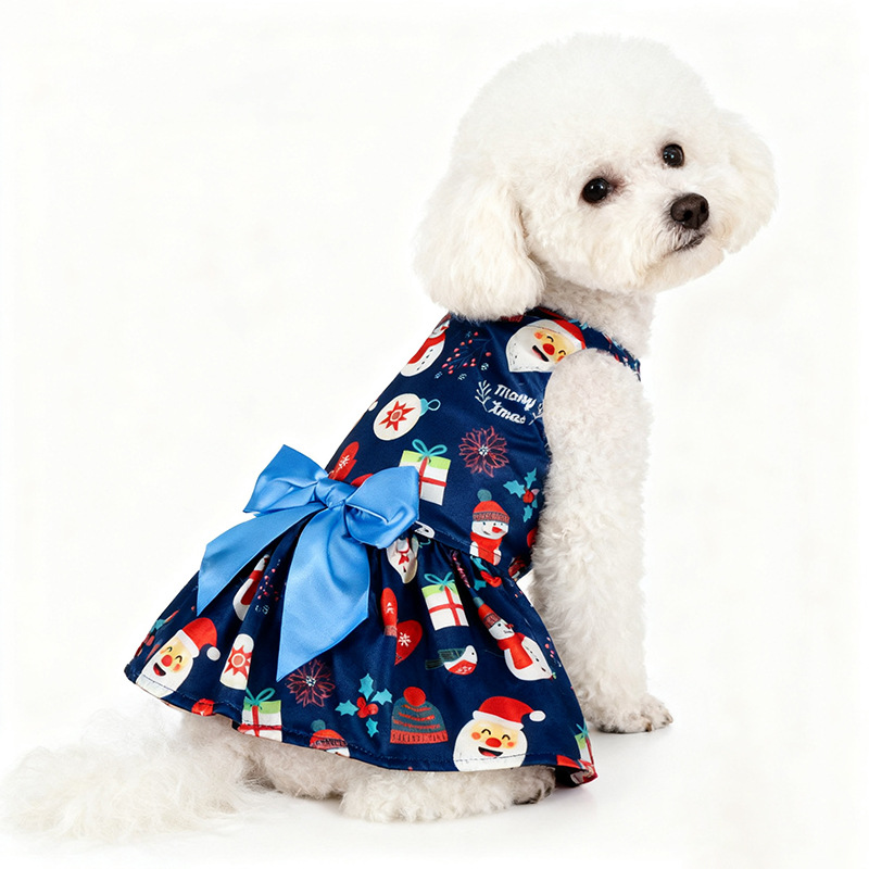 christmas dog dress bow festive printed pet skirt - Temu Mauritius