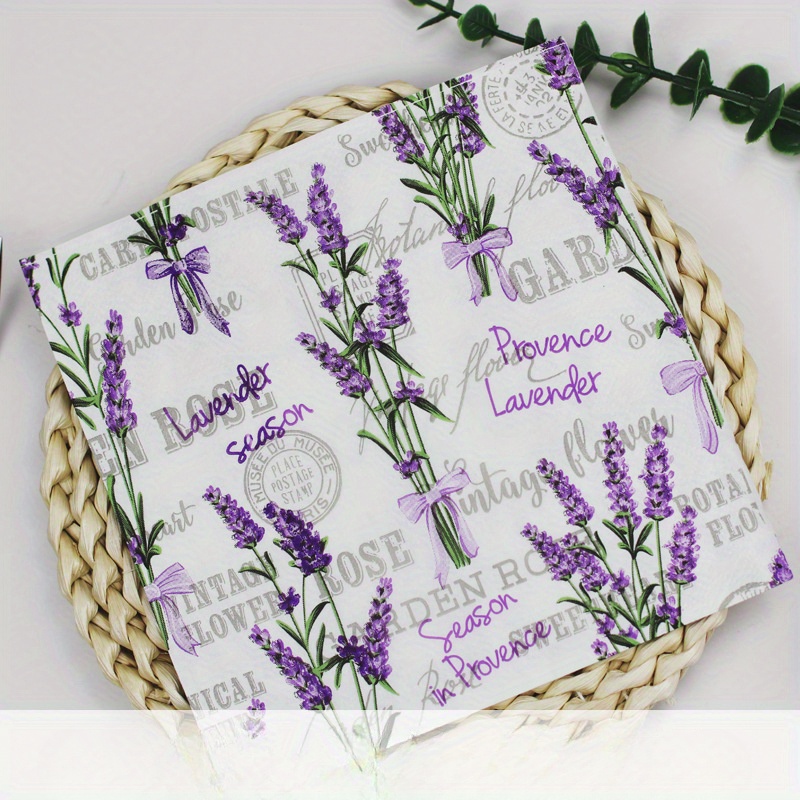 Image of 1 Set Of 20 Printed Napkins, Colored Paper Towels And Log Paper, Essential For Outdoor Activities And Parties.