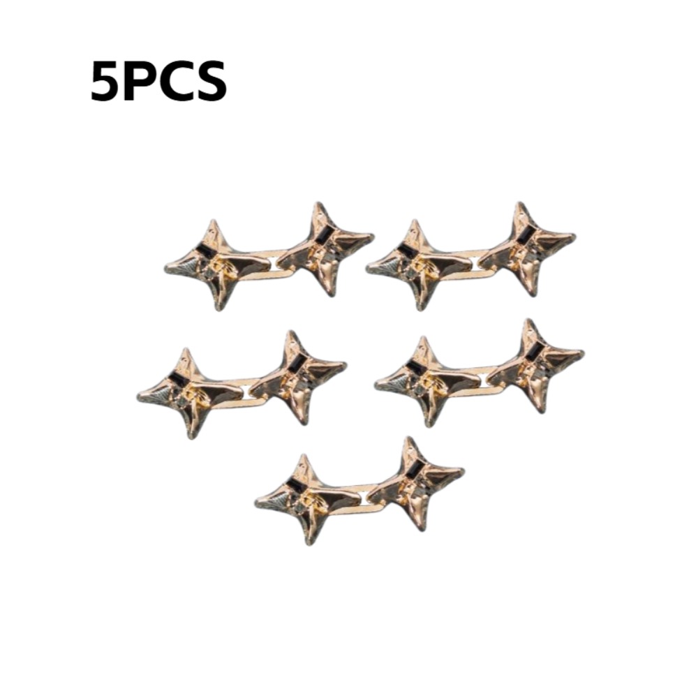 TEMU 5pcs, 4.5cm X 2cm/1.77in X 0.79in, Four-pointed Star No-sew Waist Buckles, For Needle And Thread, For Punching, Easy To Tighten Pants Waist With