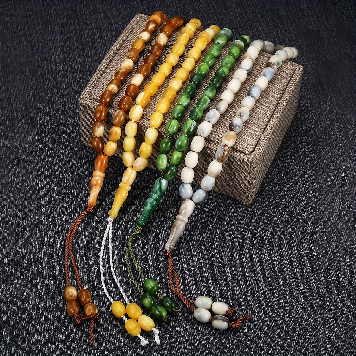 TEMU 4pcs Set Of 33 Acrylic Oval Beads, Beads, Daily Casual, Unisex Jewelry