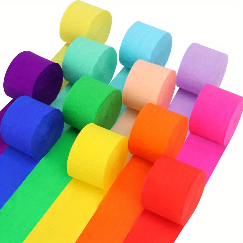 Image of 10 Rolls Random Colors Crepe Paper Streamers, 10 Colors Streamers Party Supplies For Birthday Party Shower Rainbow Christmas Halloween Wedding Ceremony Large Festivals Decoration