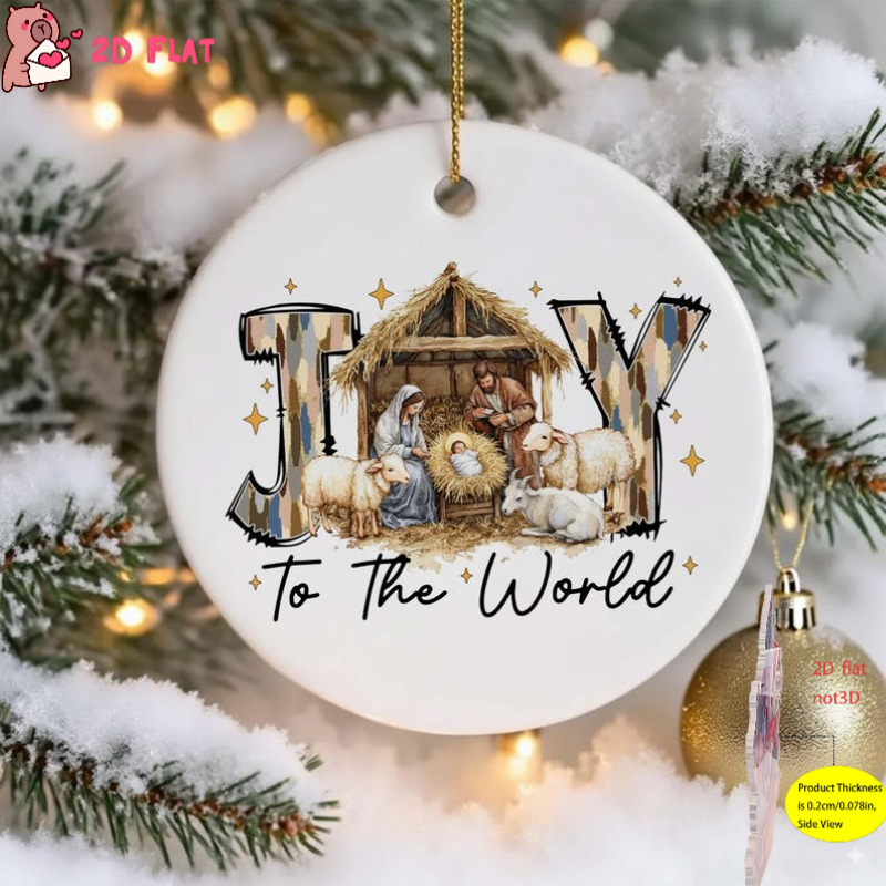TEMU 2d Flat, 1pc Acrylic Christmas Ornament - Nativity Scene, Mary, And Joseph - Biblical Scripture Gospel Religious Souvenir, Decoration - Gift For