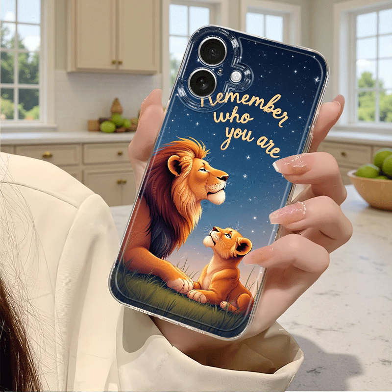 TEMU Phone Case: Lion Starry Sky Inspirational Quote Phone Case, Suitable For Iphone 17 Pro/iphone 17 Air/iphone 17/iphone 17 Pro Max, Full-coverage