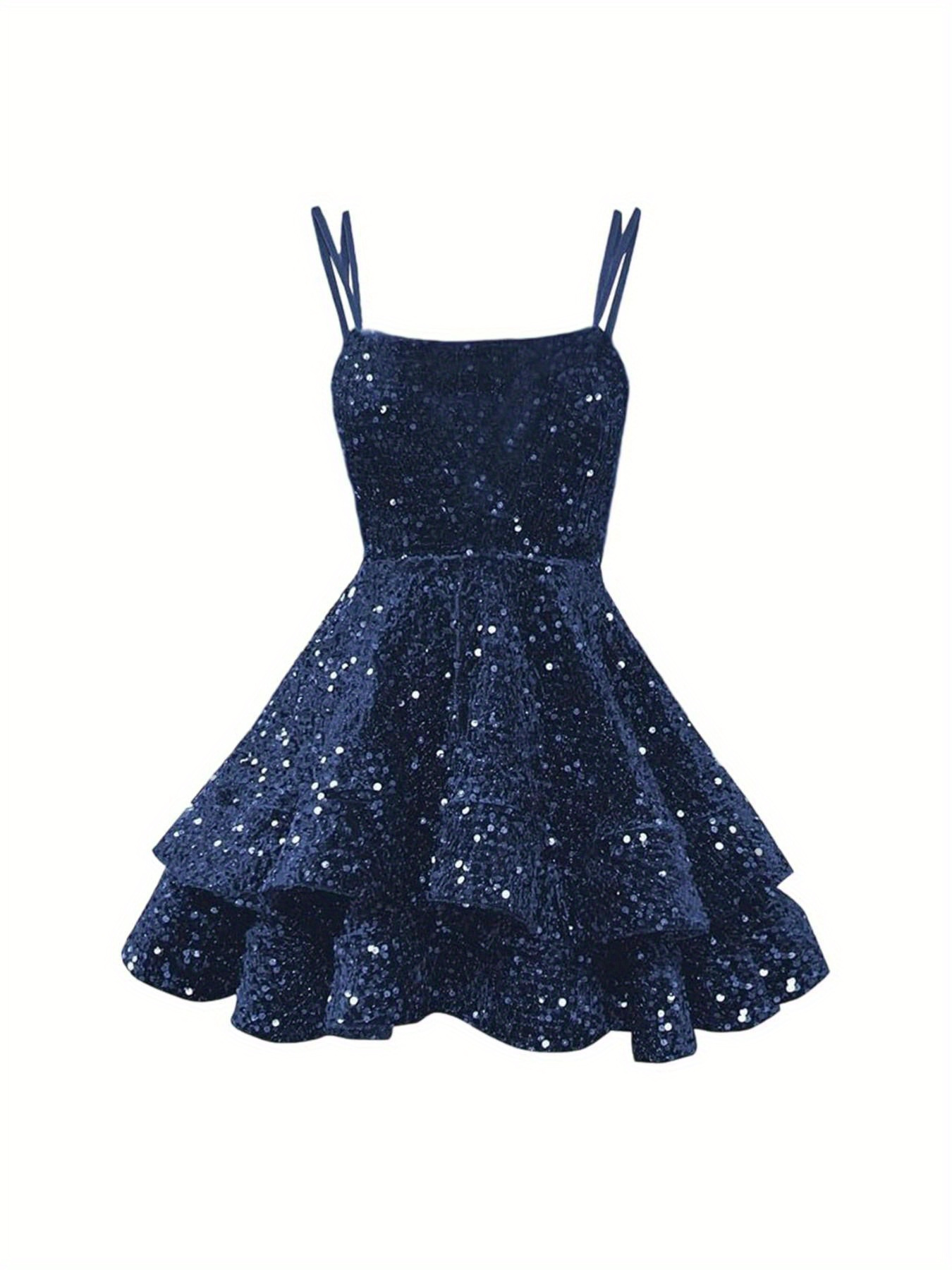 starry night formal dress short Sparkly Homecoming Dresses Stars A Line Short Prom Dress US6 / Custom Color main image 1