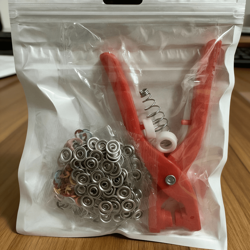 TEMU A Set Of 300 Colorful Snap Fasteners, Including A Manual Plier, In Various Colors. Suitable For , Clothing, Hats, And Bags, Including Metal
