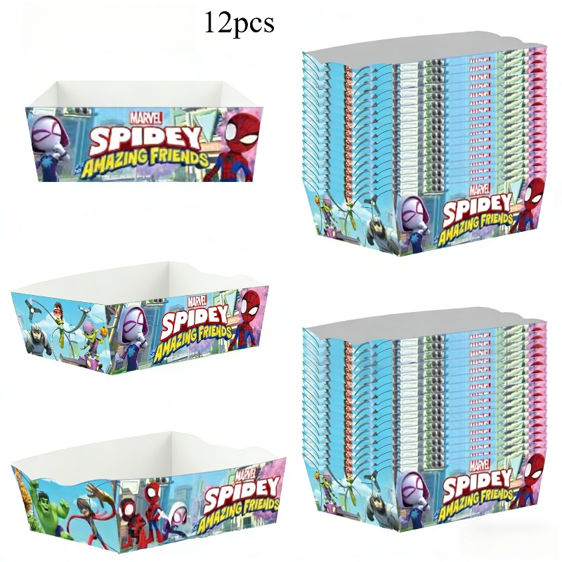 E-shop Geschenk für Sie/Ihn Party-Gastgeschenk-Box Verpackung 12 Stück Marvel -Man Party-Gastgeschenk-Boxen, Exquisites Thema - für Geburtstage,