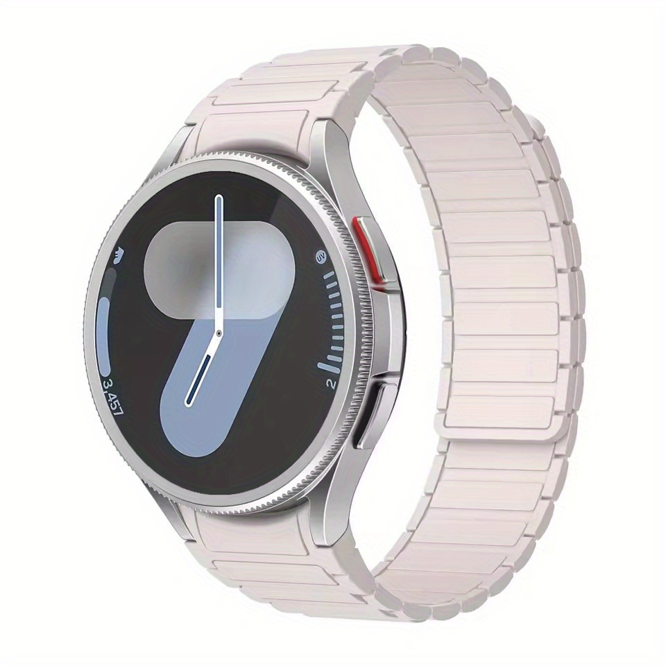 TEMU 20mm Seamless Silicone Sport Band For Galaxy Watch 7/ 6/ 5/ 4, Magnetic Replacement Strap For Men And Women, Compatible With 40mm, 44mm, 43mm,