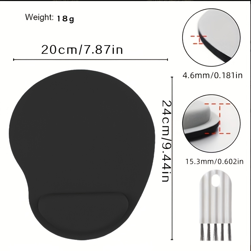 TEMU Set pezzi (1 tappetino per mouse con supporto per polso e 1 spazzola per la pulizia del ), spugna specializzata per computer da ufficio con