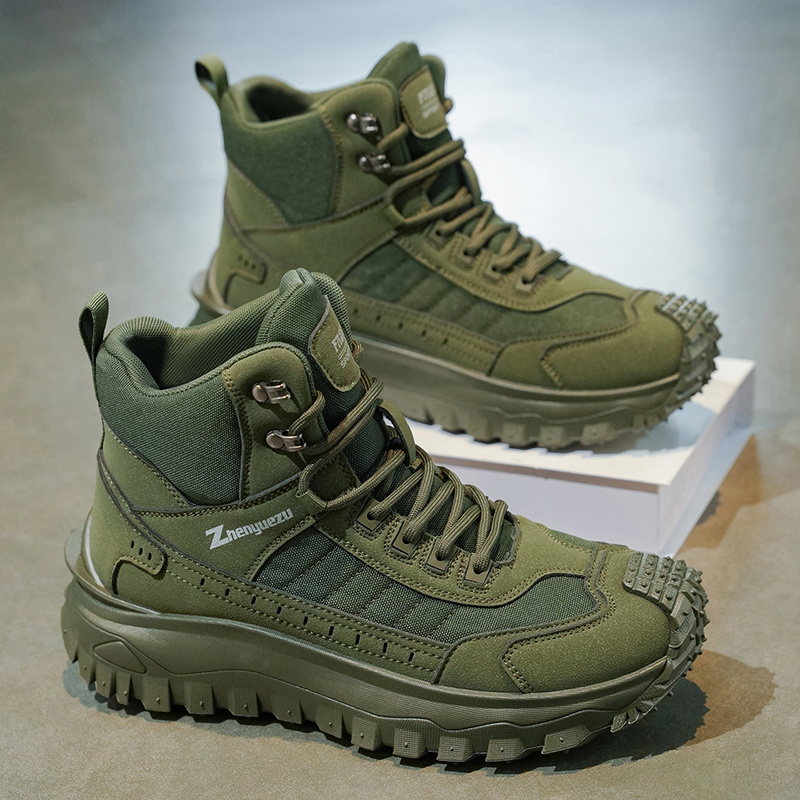 Autumn New High-Top Large-Size Hiking Boots, Comfortable Thick-Soled Lightweight Casual Walking Shoes, Suitable for All-Season Daily Outdoor Sports, Walking, Travel, Hiking, and Camping Gear