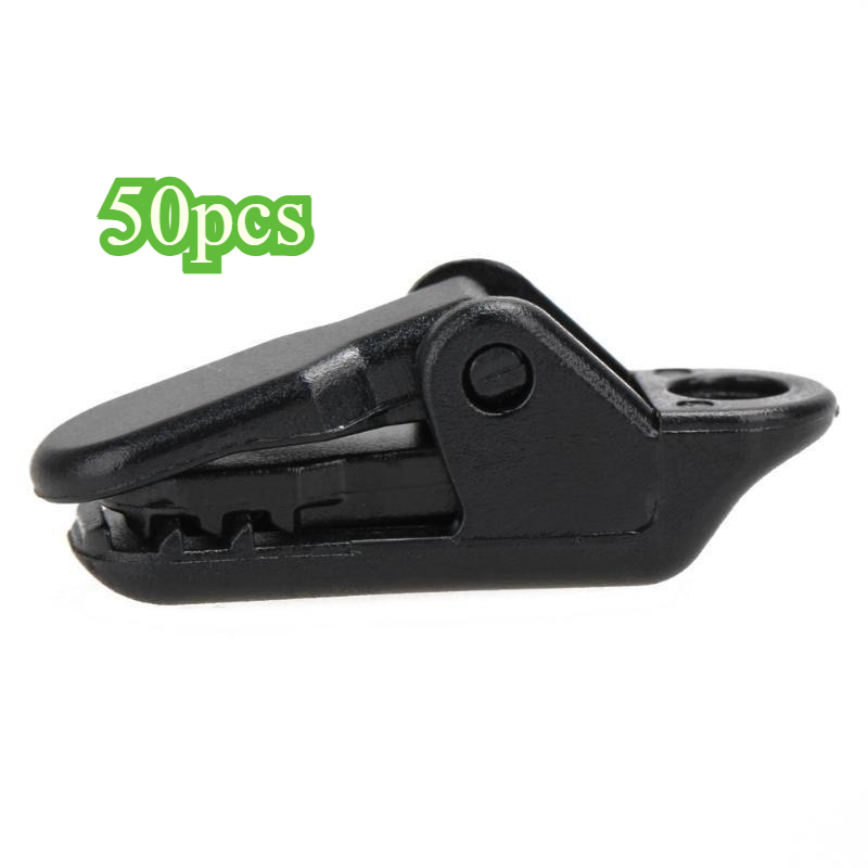 50pcs Outdoor Tarp Clips, Camping Tent Awning Windproof Rope Buckles, Plastic Fastener Clips, Hook Accessories