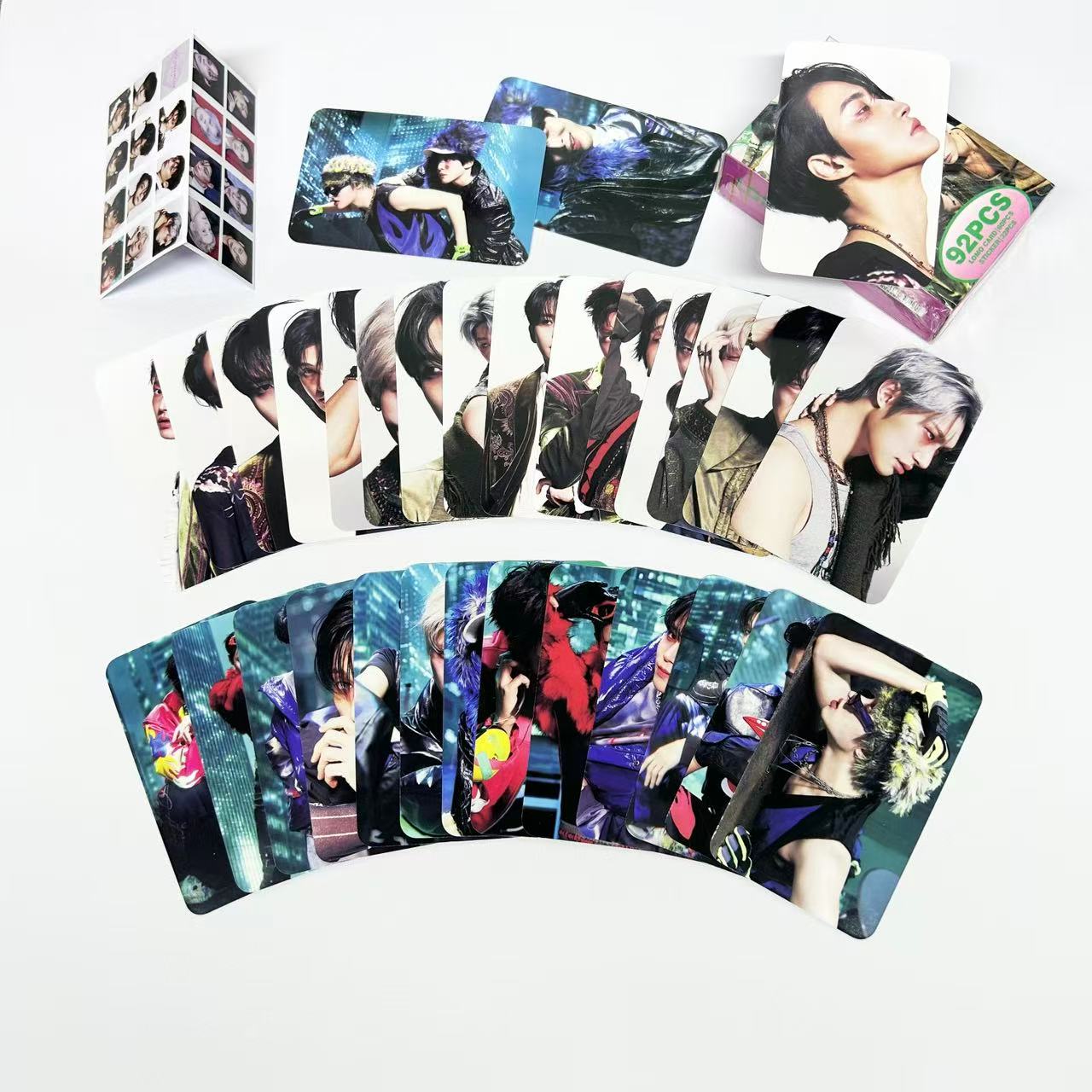 TEMU 92pcs A-t-e Style Photo Card Set, Male Photocards, 60 Lomo Cards + 32 Mini Stickers, Postcards | Collectible Cards | For Fan Gifting, Cards -