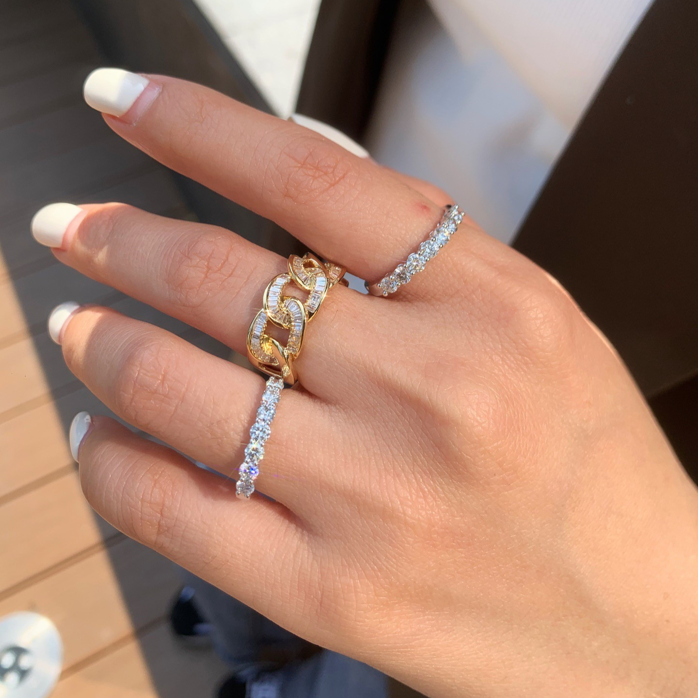 Unisex 0.7 Carat Moissanite Seven-Stone Ring, Elegant