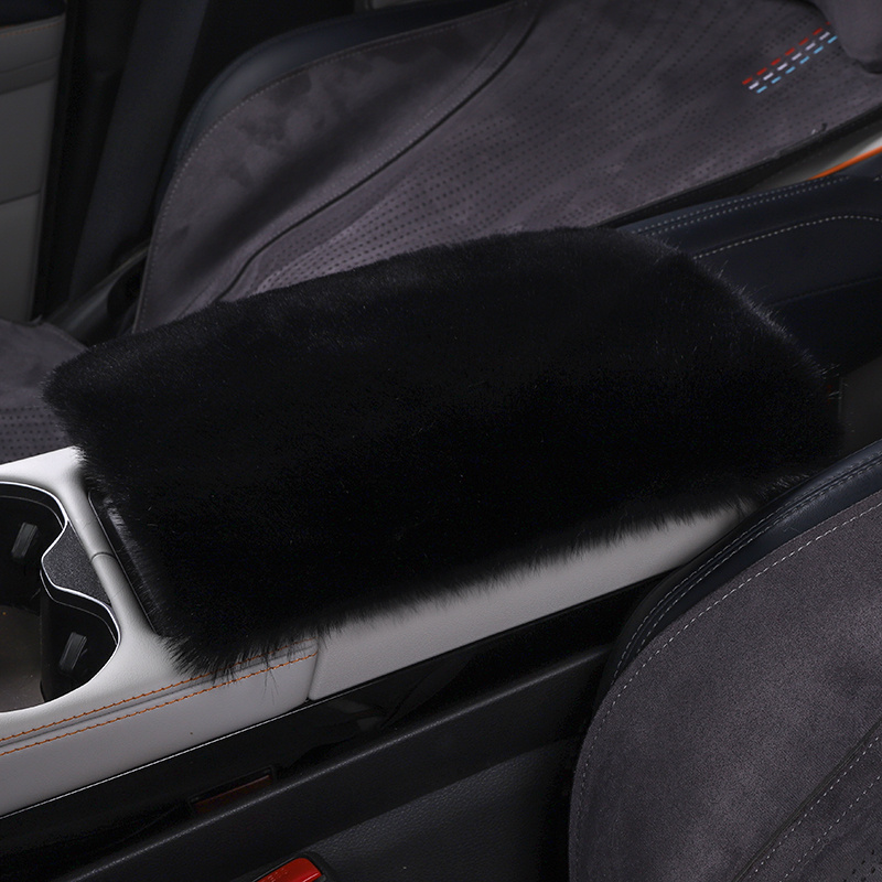 1pc/new Armrest Cushion Artificial Fur Plush Winter Warm Pad Console Armrest Pad