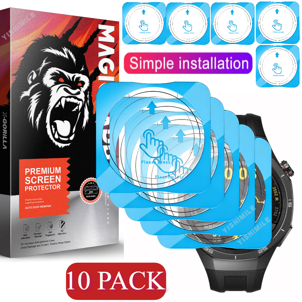 TEMU Paquete de 10 protectores de pantalla de cristal templado, para HUAWEI Watch GT4 GT5 GT6 46mm 41mm GT5Pro GT6 Pro 42mm 46mm, antiarañazos,
