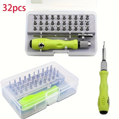 32pcs precision screwdriver set convenient to carry mini magnetic cross screwdriver for repairing cars furniture smartphones cameras and small tools