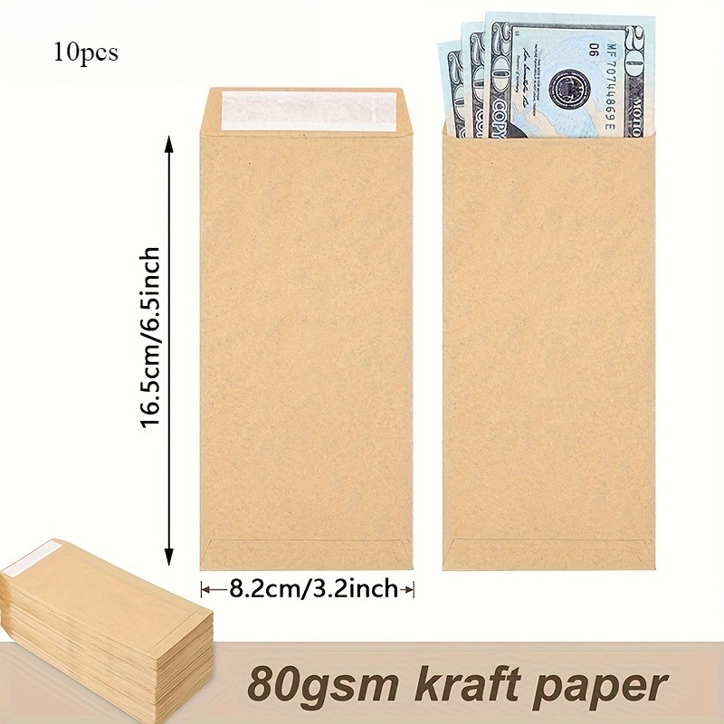 E-shop Bargeldumschlag, selbstklebend, aus Papier, selbstversiegelnd, für Kleine Waren, Scheine, Schecks, Budgets, Aufbewahrungsboxen
