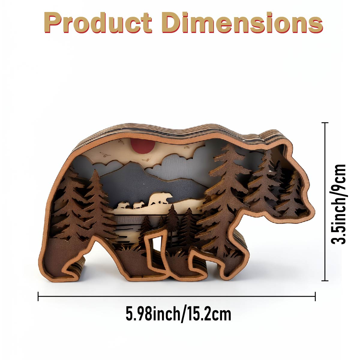 TEMU 8 Layer 3d Layered Wooden , Multi Layer Laser Cut Wood Forest Wildlife Sculpture, Collectible Buildings & Accessories, Christmas Home Tabletop