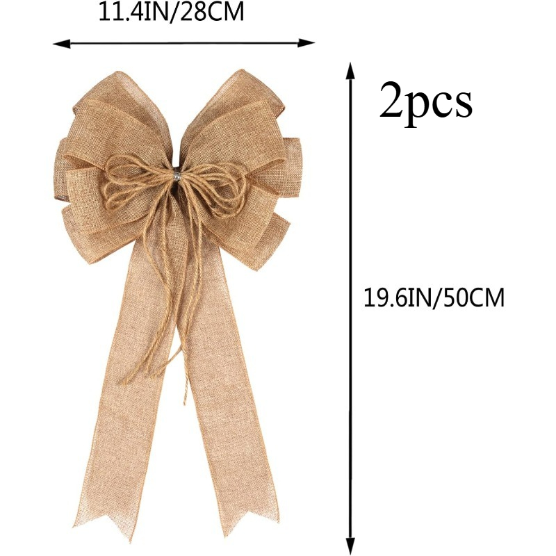 TEMU de couronne de ferme de 19,6 x 11,4 pouces, nœud décoratif rustique pour la récolte, Thanksgiving, Noël, mariage, fête, mur de maison, cadeau,