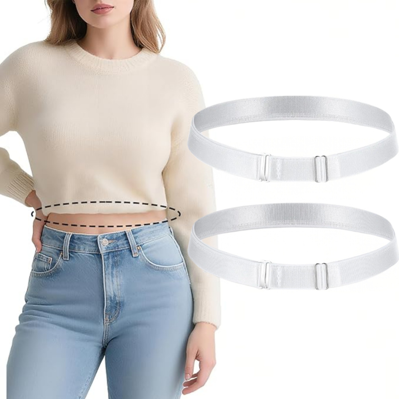 E-shop 2er-Pack Damen Unsichtbarer Elastischer Gürtel – Verstellbarer Unsichtbarer Taillengürtel Geeignet für , Sport, Hochzeiten & Partys,