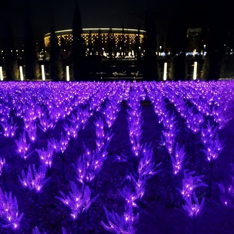 item picture 1pc Outdoor Solar-Powered Lavender Wooden Stake Light, Designed for Landscaping, Features Automatic On/Off Functionality, And Serves As a Decorative Light for Gardens, Yards, Walkways, And Patios, Ideal for Enhancing Holiday And Party Settings