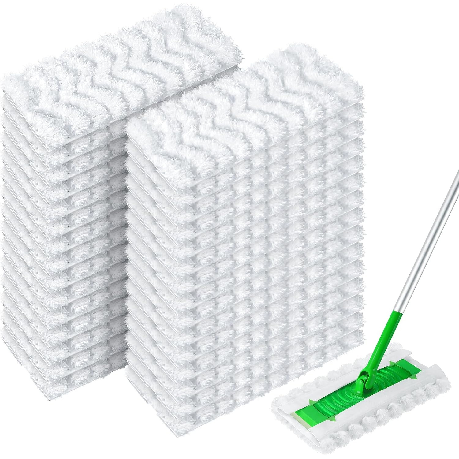 TEMU 30-pack Dry Mop Pads, Unscented, Heavy-duty Replacement Pads For Sweepers, For Cleaning Hardwood Floors, Dust And Hair Cleaning Cloths,