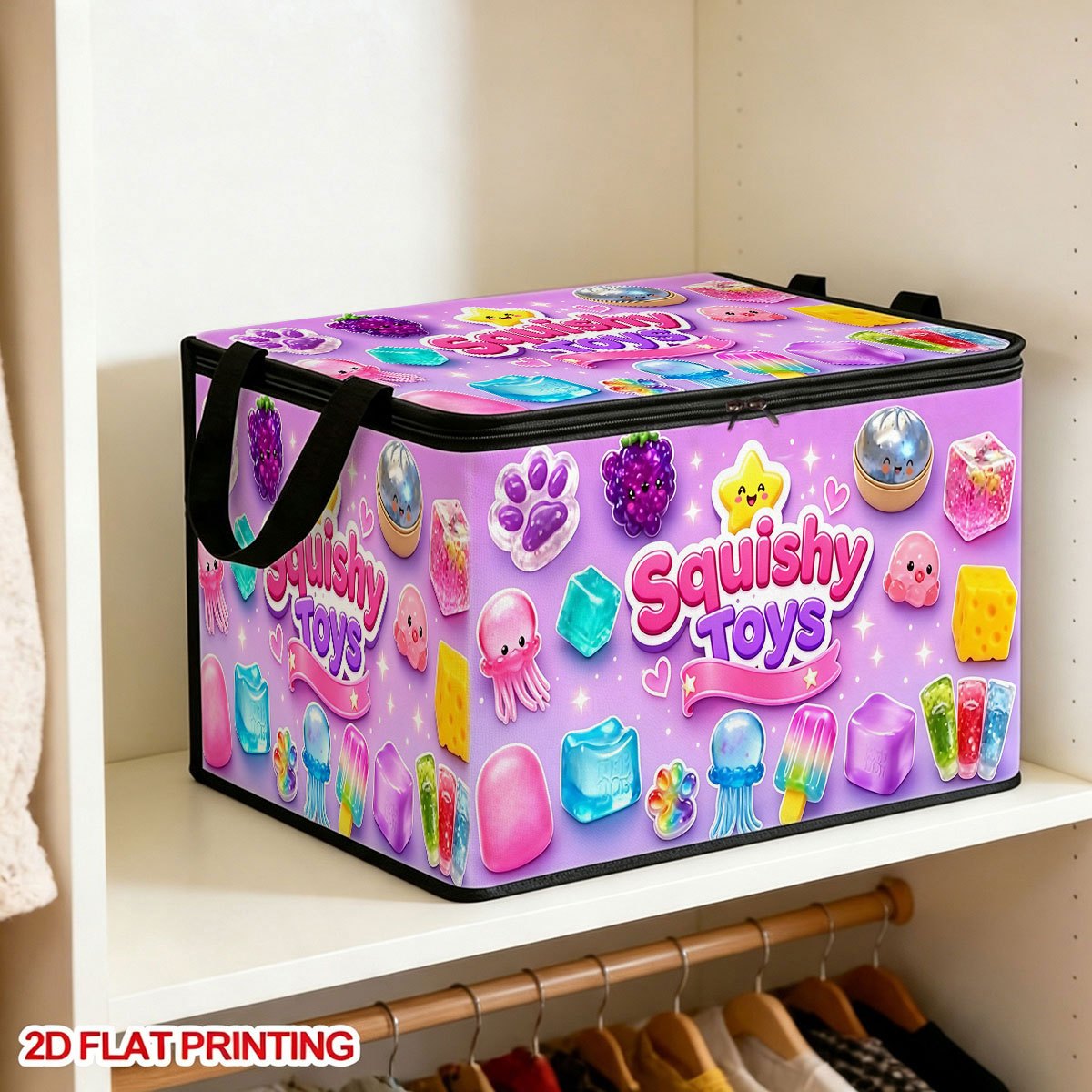 TEMU 1pc Jelly Slow-rebound Pattern Under-bed Storage Foldable Storage Box With - Suitable For Book Organization, Under-bed Storage, Car Trunk
