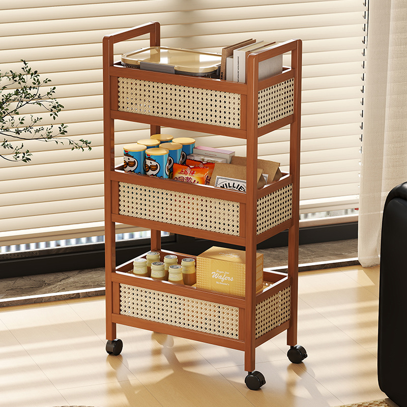 TEMU Petit trolley de rangement, trolley mobile sur pied, étagère de rangement pour chambre à coucher, étagère multifonctionnelle. Étagère sur pied,