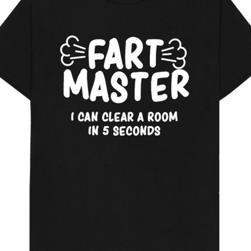 

1pc Fart Humorous T- - 100% Tee, , , Regular Fit, , & , Pattern, 180g/m²