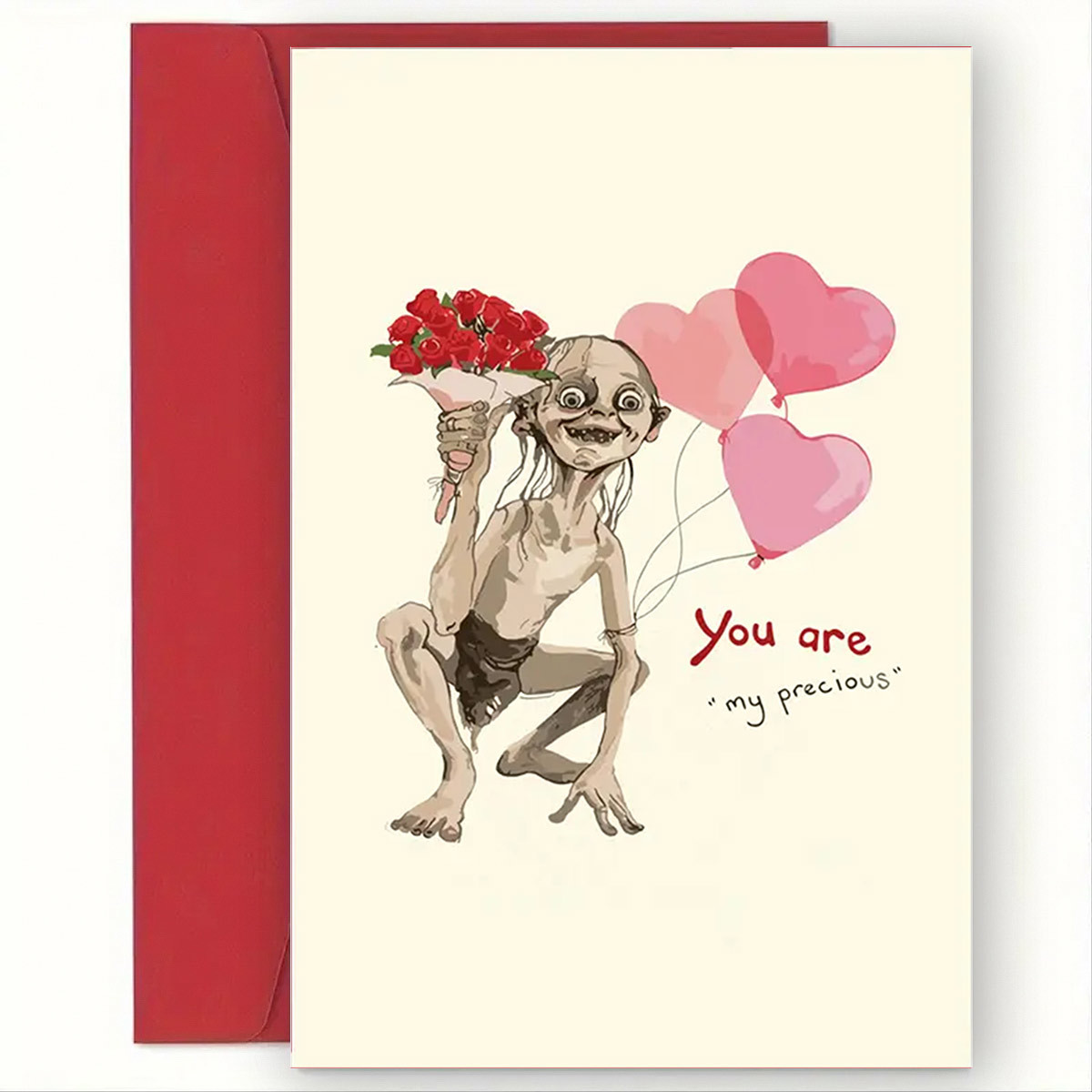 

1 carte de Saint-Valentin inspirée de avec la "Tu es mon précieux" - Carte d'anniversaire et de vœux humoristique, thème amusant, parfaite pour les d' et d'