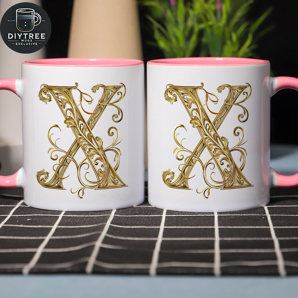 Elegant Golden Letter 11oz Ceramic Mug